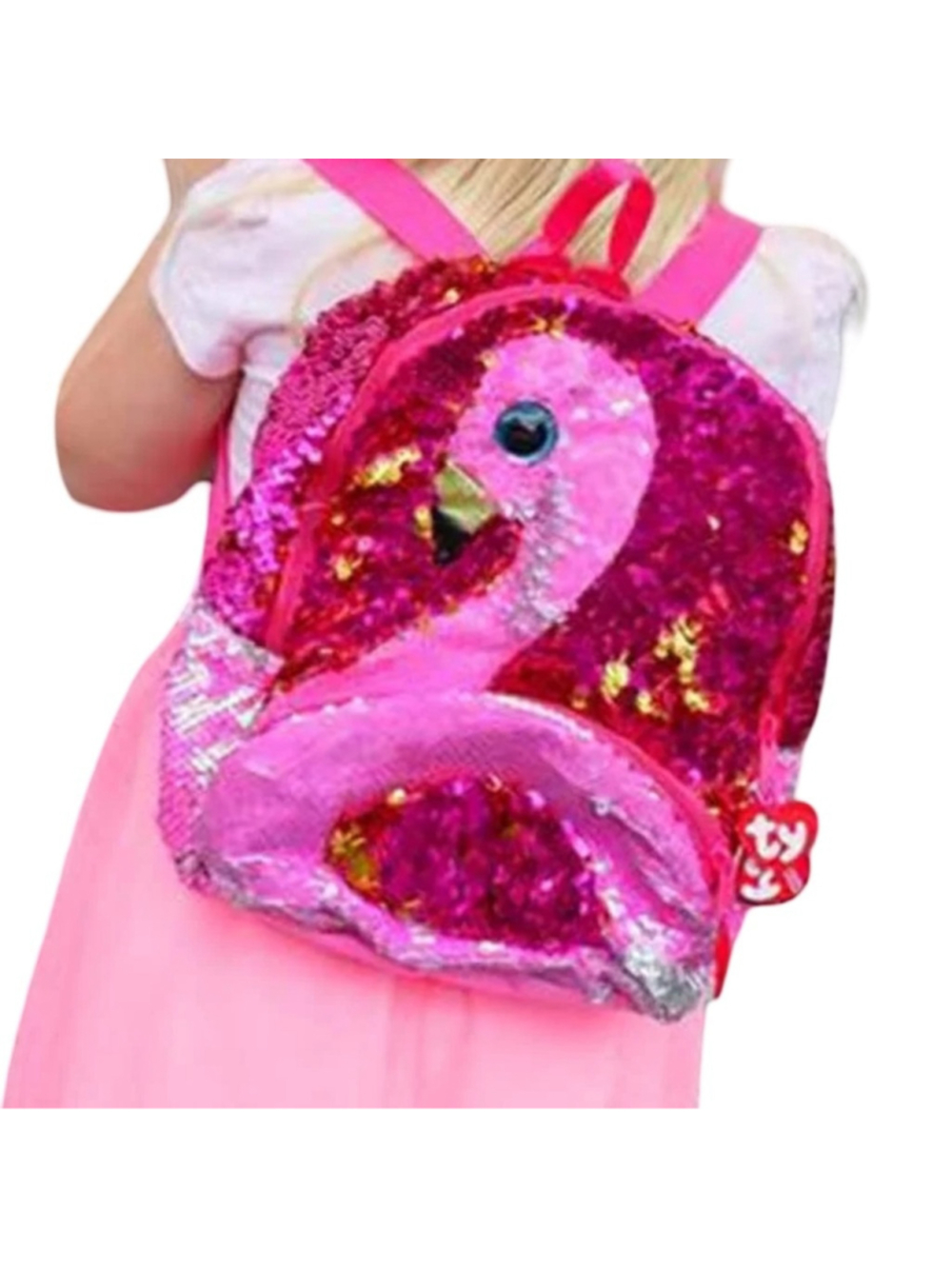 TY “Gilda” Pink Sequin Flamingo Backpack